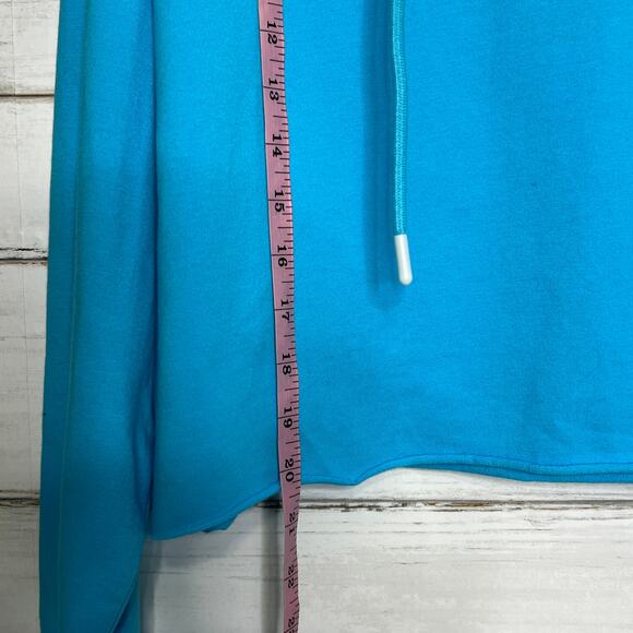Zyia Cropped Hoodie Sweatshirt Blue Size Large - Picture 8 of 8